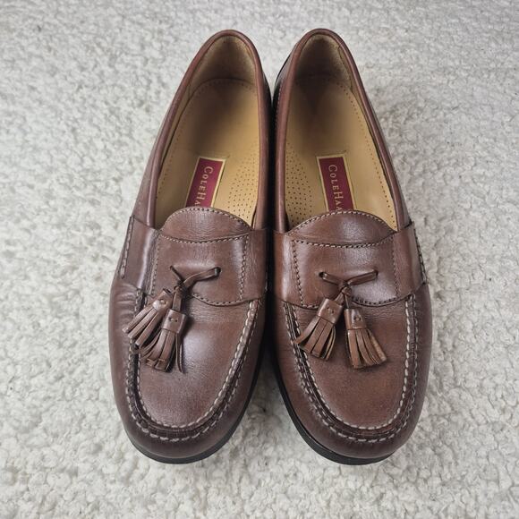 Cole Haan Mens Brown Leather Tassel Loafer Dress Shoes Size 10 D Footwear Casual main image 8